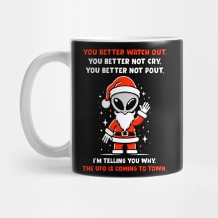 Funny Alien Gifts Men Women Kids UFO Ugly Christmas Alien Mug